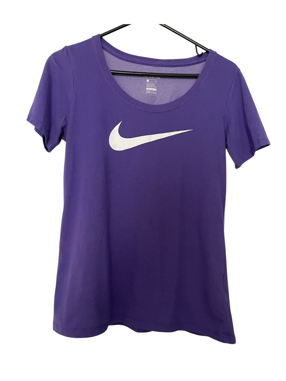 Nike Purple Scoop Neck Short Sleeve Tee with White Swoosh